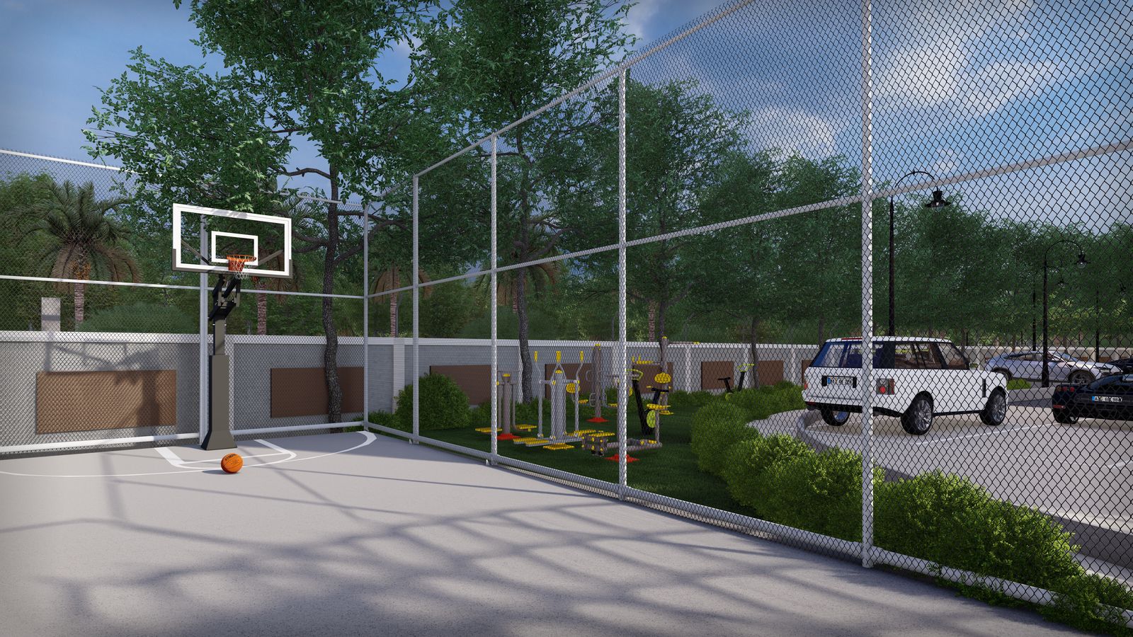 Badminton court — Artist's impression of Sri Krishna Vilas, Varanasi