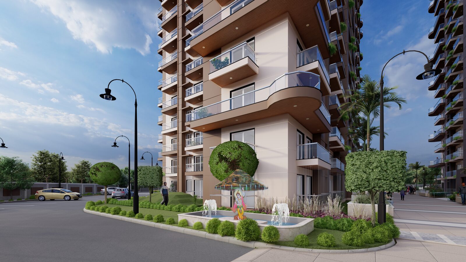 Garden view — Artist's impression of Sri Krishna Vilas, Varanasi