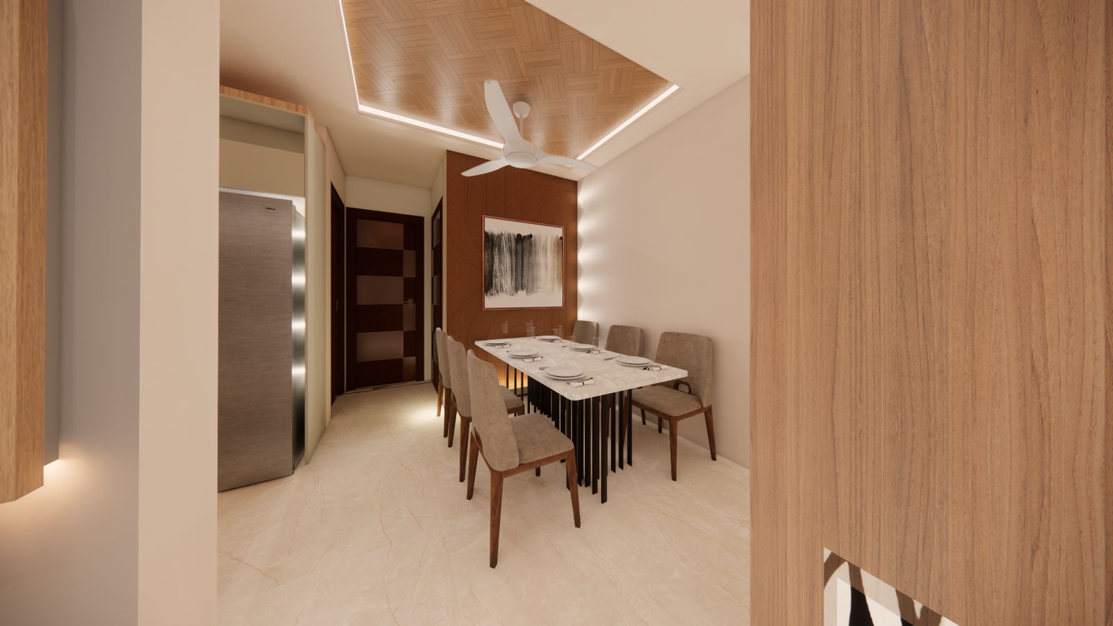 Interior — Artist's impression of Sri Krishna Vilas, Varanasi