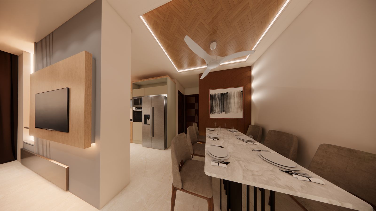 Interior — Artist's impression of Sri Krishna Vilas, Varanasi