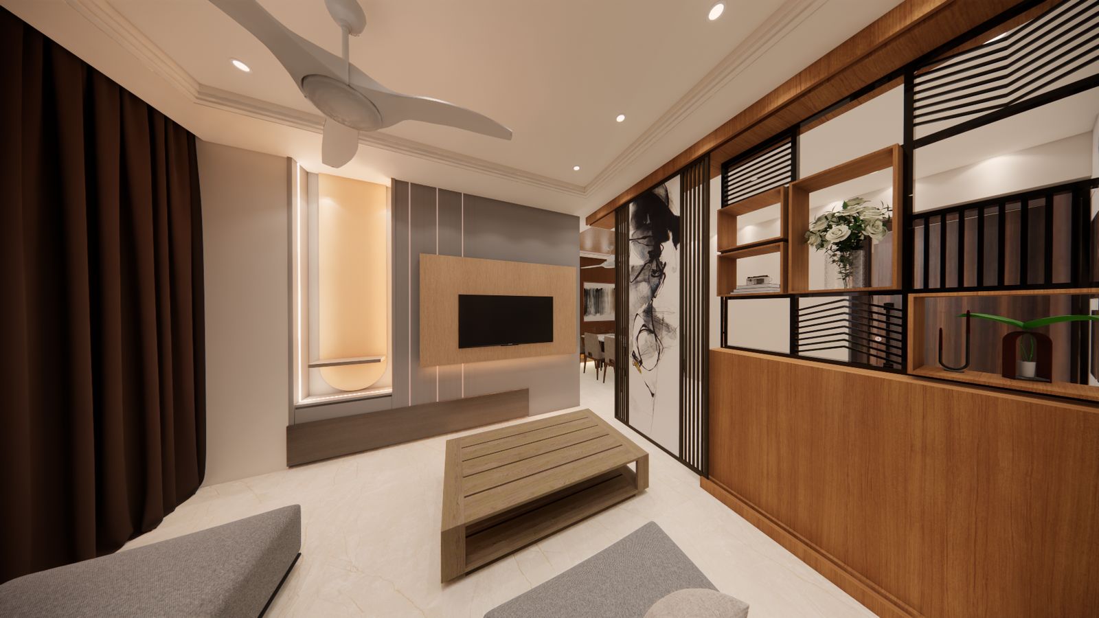 Interior — Artist's impression of Sri Krishna Vilas, Varanasi