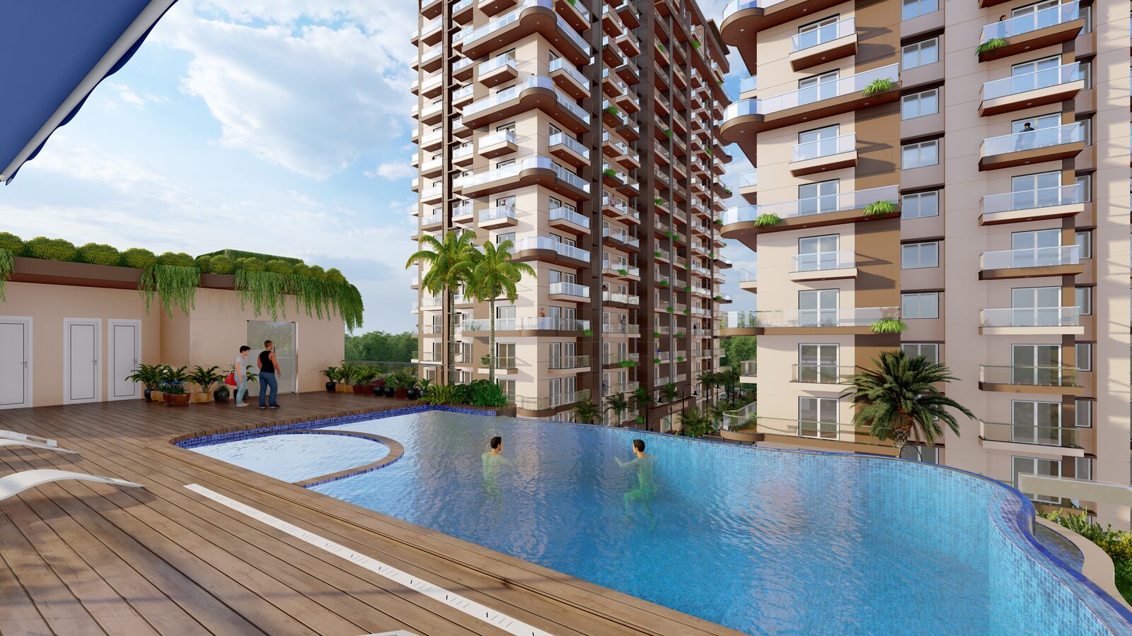 Infinity pool — Artist's impression of Sri Krishna Vilas, Varanasi